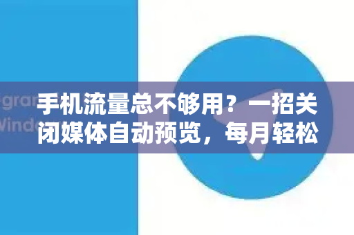 手机流量总不够用?一招关闭媒体自动预览,每月轻松省下10GB!-第1张图片-纸飞机Telegeram下载-纸飞机Telegeram官网 手机流量总不够用?一招关闭媒体自动预览,每月轻松省下10GB!-第1张图片-纸飞机Telegeram下载-纸飞机Telegeram官网