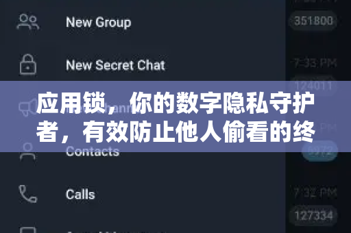 应用锁，你的数字隐私守护者，有效防止他人偷看的终极指南